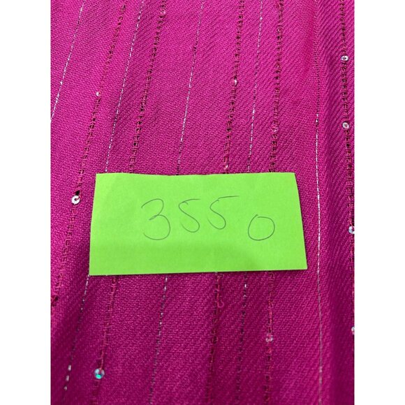 Elegant Pink Scarf With Silver Sparkle Accents Fringe - Picture 4 of 6